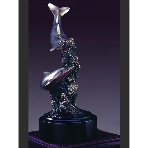 2 Dolphin Sculpture - 4.5 x 7 in., Dwellingdesigns, Mfr#: DW1834195
